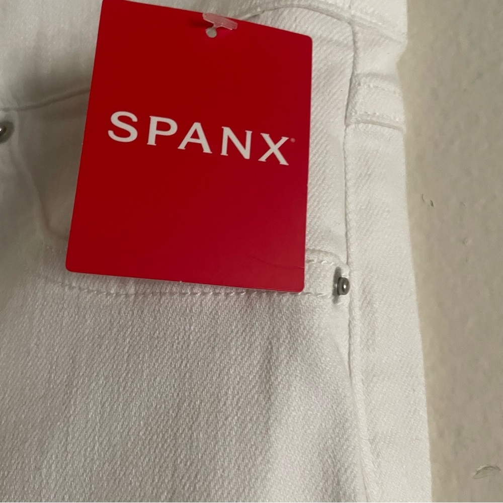 NWT Spanx distressed skinny jeans white XS - Picture 4 of 10